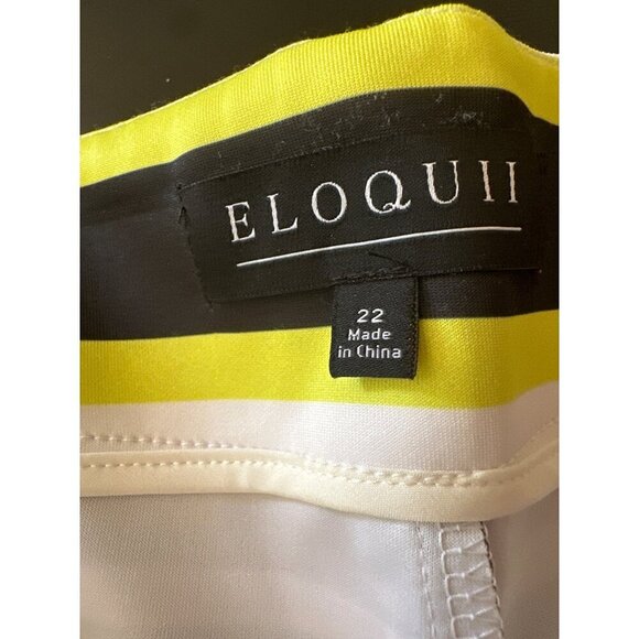 Eloquii Womens Striped Shorts Size 22 Polyester/Spandex Blend Multicolor - Picture 2 of 4